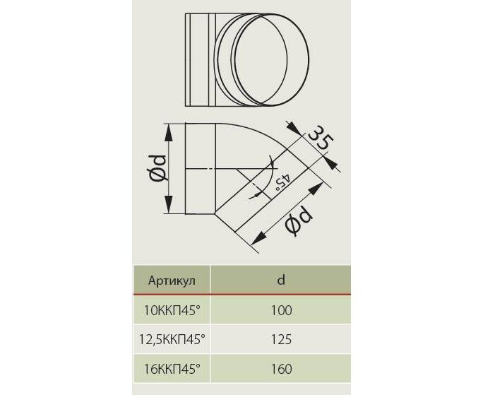 Колено 125 45" круглое