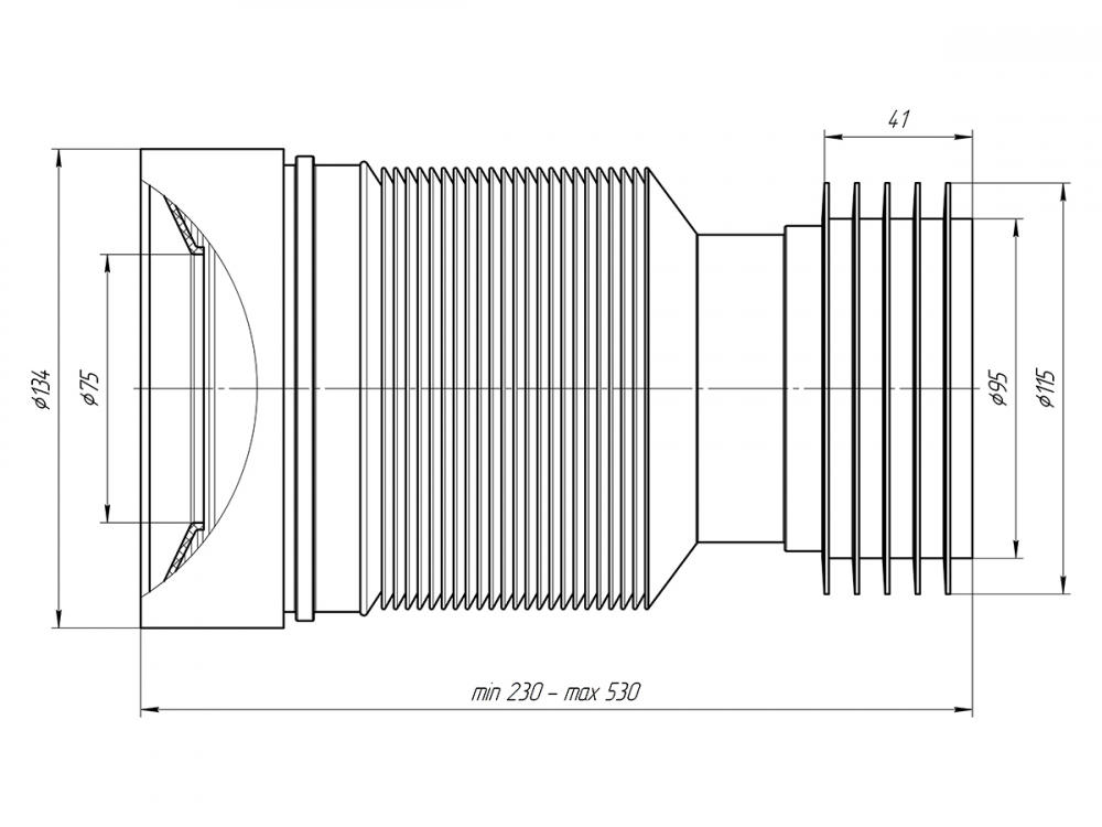 Манжета для унитаза гофрированная К 828