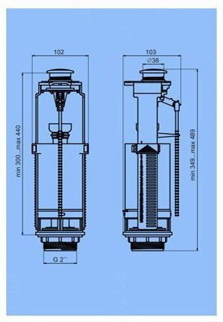 Арматура Ани пласт WC6550MLD нижний подввод