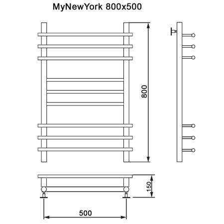 Полотенцесушитель New York 50х80