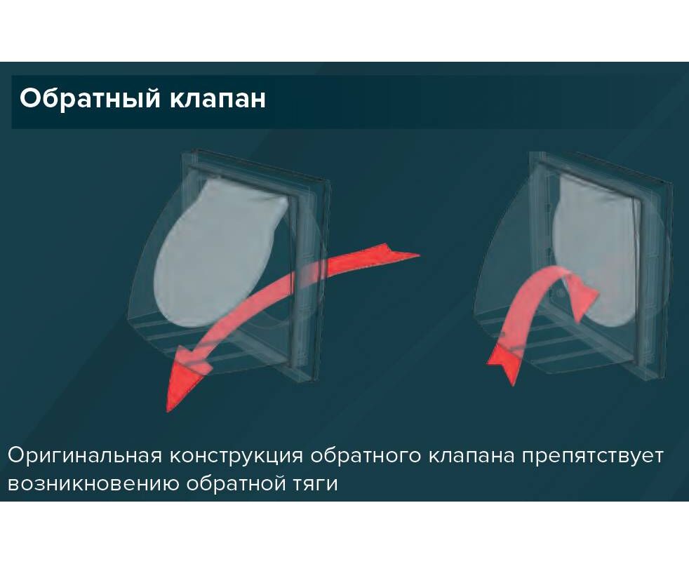 Выход стенной D100 с обратным клапаном