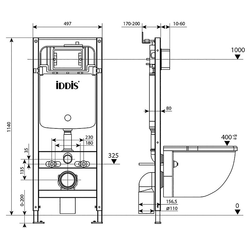 Инсталляция Iddis OPH00MBi32K с кнопкой