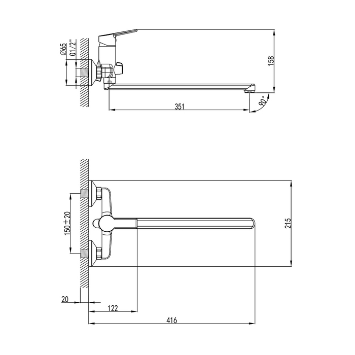 Смеситель для ванны Milardo STRSB02M10